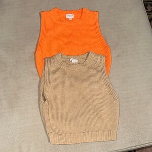 Le Lis Orange and Tan Tank Tops